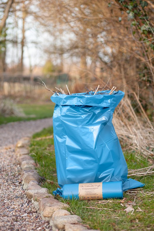 Recycled Heavy-Duty Garbage Bags 120l, 70 µm, blue