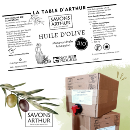 Olive oil soap, multi-purpose eucalyptus soap, olive branch, and product packaging with text "Savons d'Arthur" and "Bio".
The images show various products from the "Savons d'Arthur" brand, including an olive oil soap, a multi-purpose eucalyptus soap, and the product packaging. The key details that can be extracted from the images are:
Colors: Green, brown, white
Materials: Olive oil, eucalyptus
Style: Natural, organic
Shape: Rectangular soap bars, olive branch
Text: "Savons d'Arthur", "Bio", "Huile d'olive", "Multi-usages Eucalyptus"
This information could be used to generate a text description for search that highlights the key product features, such as:
"Organic olive oil soap, multi-purpose eucalyptus soap, natural and eco-friendly personal care products from Savons d'Arthur."