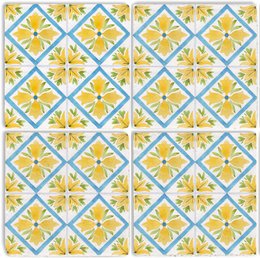Stein Untersetzer-Set - Verano amarillo y azul