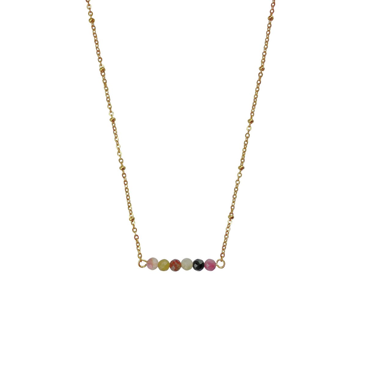 Collier Tourmaline Pastèque - Or