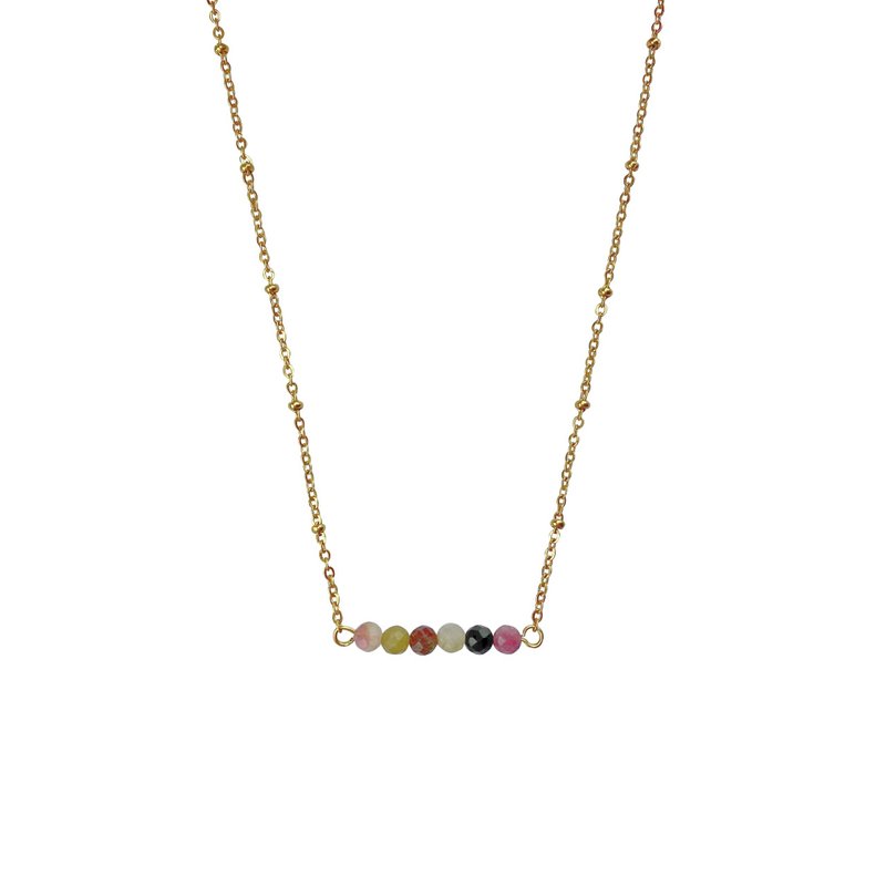 Collier Tourmaline Pastèque - Or