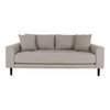 Lido 2.5 Seater Sofa - Stone, Black Wood Legs, 93x180x76 cm