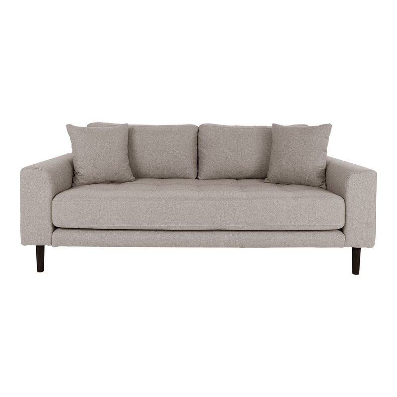 Lido 2,5 pers. sofa - sten, sorte træben, 93x180x76 cm