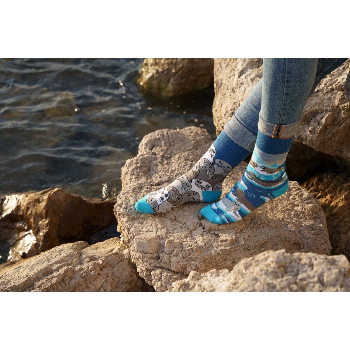Seals socks | Arctic seal socks - casual mismatched socks