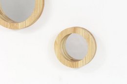 Spiegel-Set, Holz-Wandspiegel-Set 3-tlg