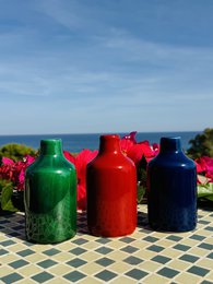 Håndlavet olieflaske med olie donorer olie jug keramisk flaske "unica" til olivenolie & eddike fra Italien