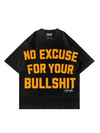T-Shirt Nera 200gr Oversize Cotone Made in Italy No Excuse