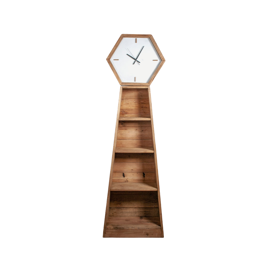 Librería con reloj 55 x 28 x 180 h cm