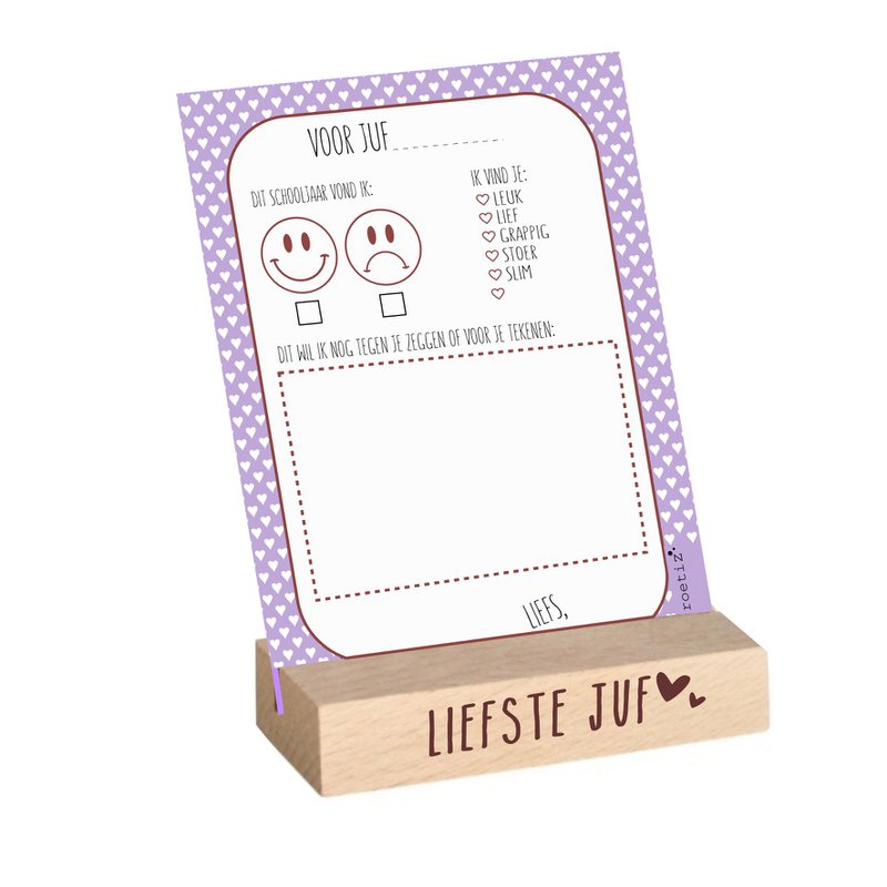 Stand Ticket con Fill -in Card - Careth Teacher - Wood