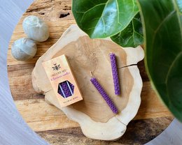Pack of 6 'Purple' Beeswax Spell Candles