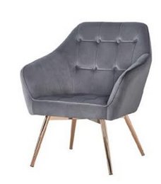 BUTACA POLIESTER METAL 74X74X90 VELVET GRIS OSCURO MB207823