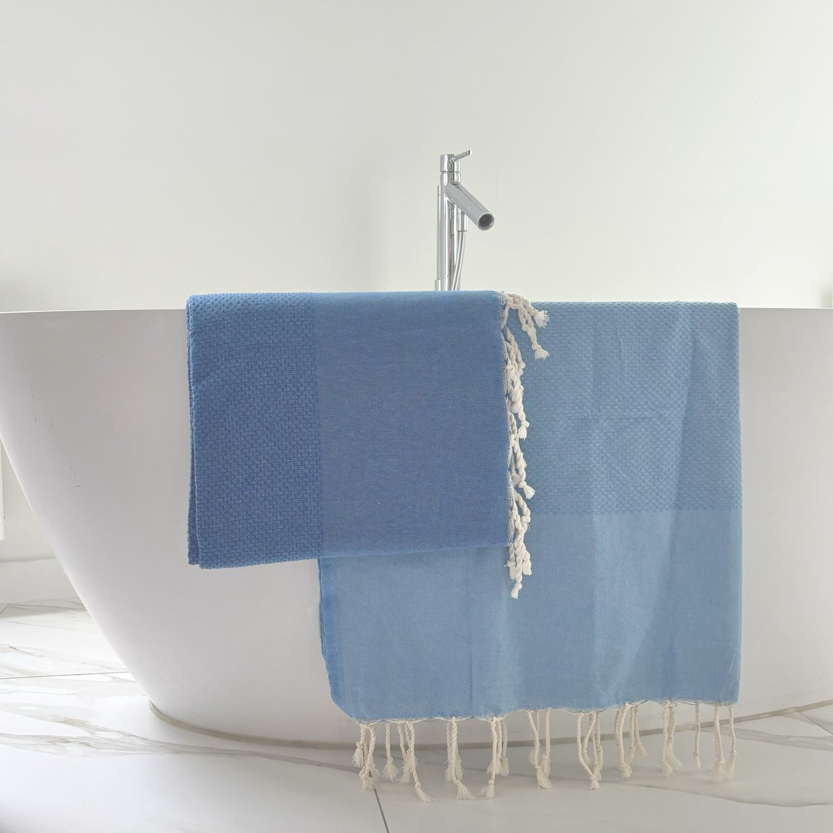 Hamamdoek Fouta Wafel - Bleu de Provence - 100x200cm