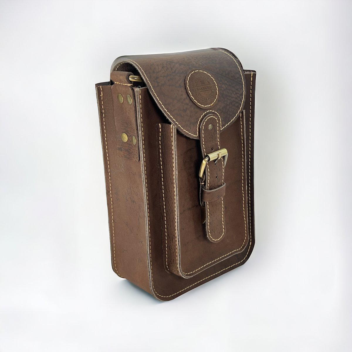 Bolso bandolera de cuero genuino hecho a mano