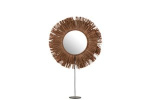J -Line Mirror on foot - Reed/raffia - Brown - 41 x 50 cm