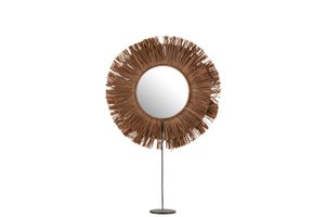 J -Line Mirror on foot - Reed/raffia - Brown - 41 x 50 cm