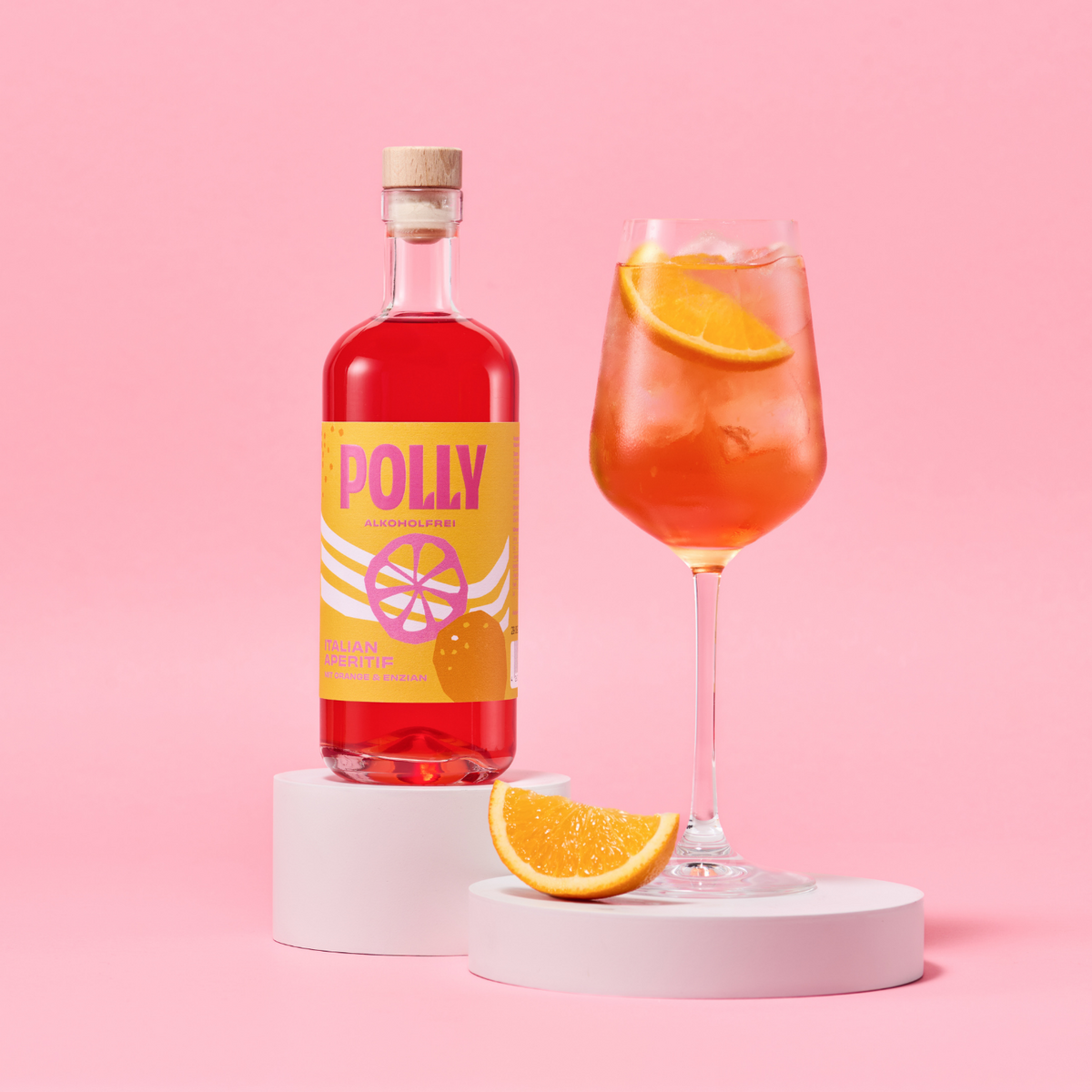 POLLY Italiensk Aperitif – Alkoholfri aperitif til Spritz | Orange & ensian | 500 ml