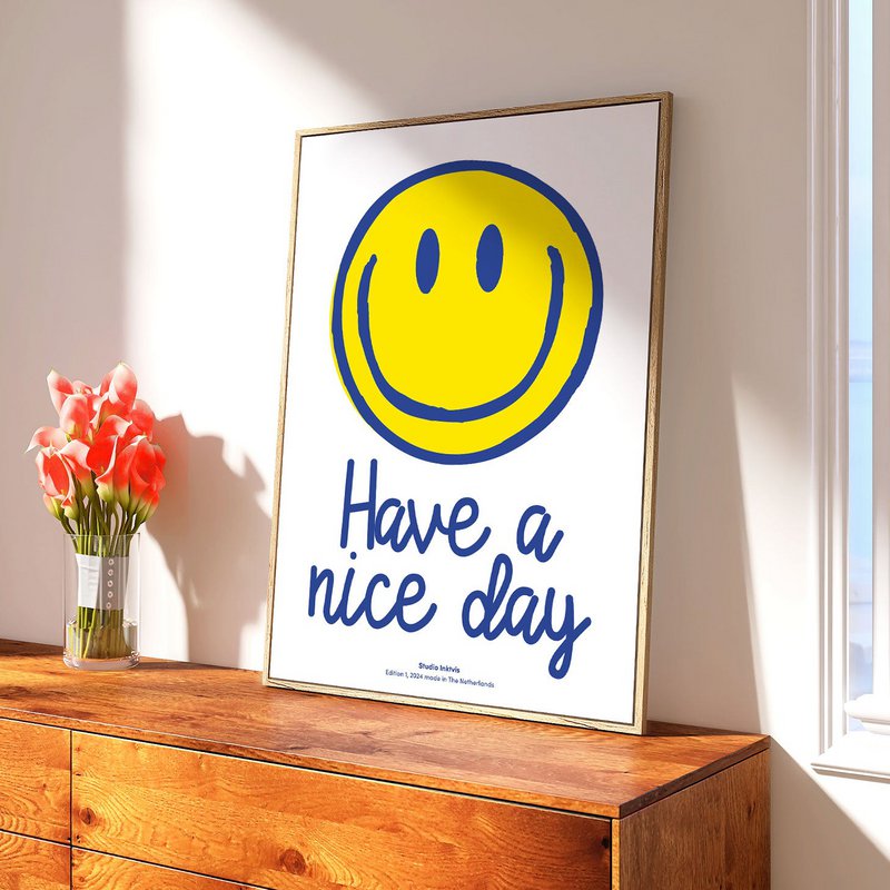 Riso-Poster A3 Smiley, ich wünsche dir einen schönen Tag