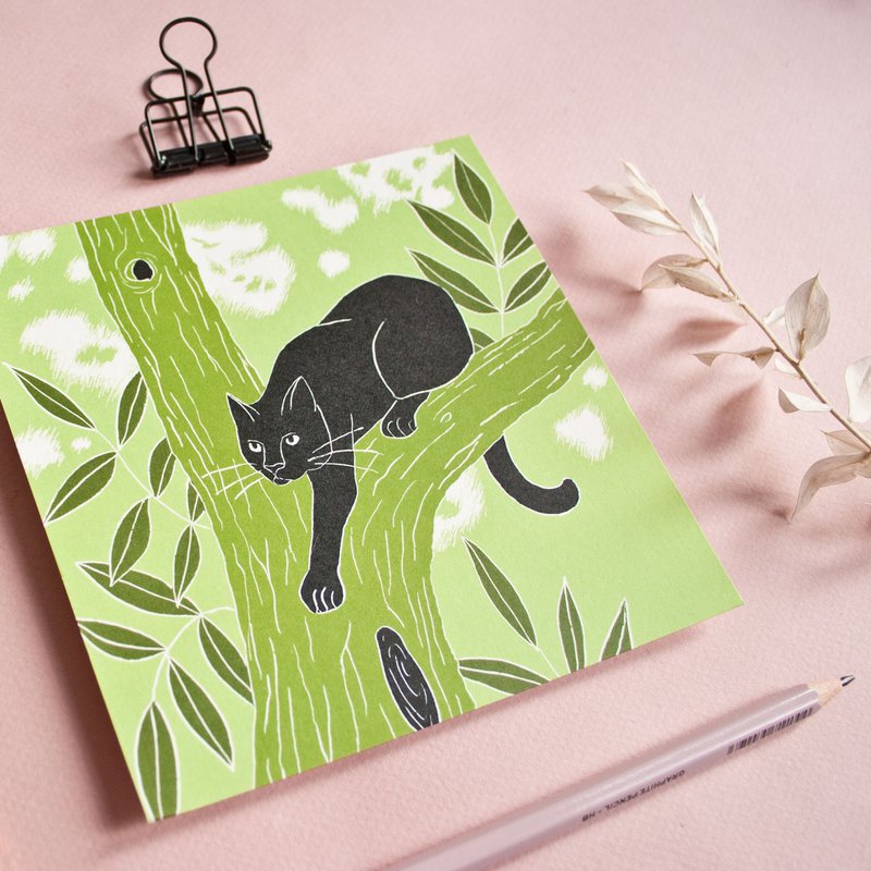 Postkarte | Katze & Baum