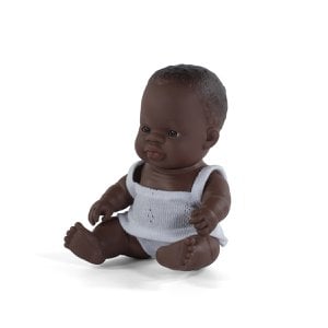 Babypuppe Afrikanisches Mädchen 21cm