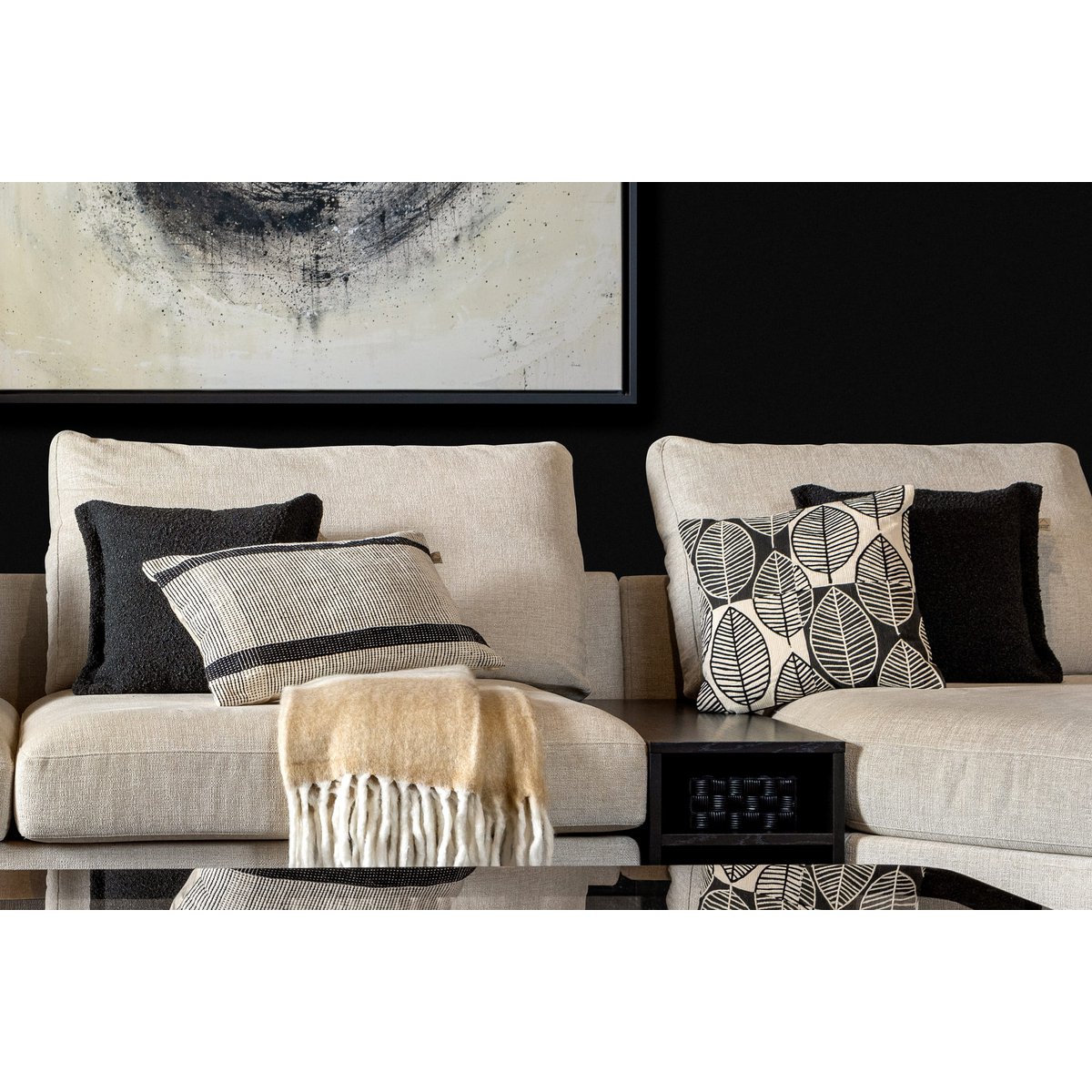 Dutch Decor OTIS - Cushion 45x45 cm Raven - black