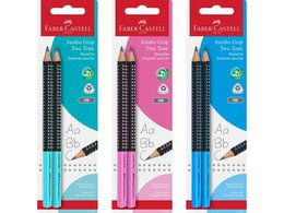 Pencil FC Jumbo Grip BC 2x graphite pencils ass. red/orange, blue/light and