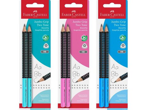Bleistift FC Jumbo Grip BC 2x Graphitstifte sort. rot/orange, blau/hell und