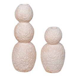 Kerzenhalter - Kerzenhalter, Zement, natur, 2er-Set