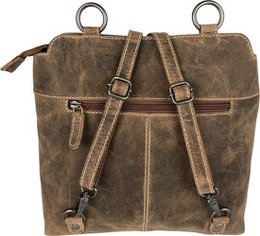 Theft -proof backpack Cognac -colored