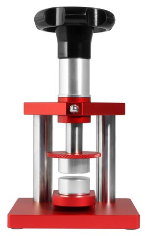 Spindelpresse für Gläser und Gehäuse, Aluminium/Edelstahl, rot/silberfarben
