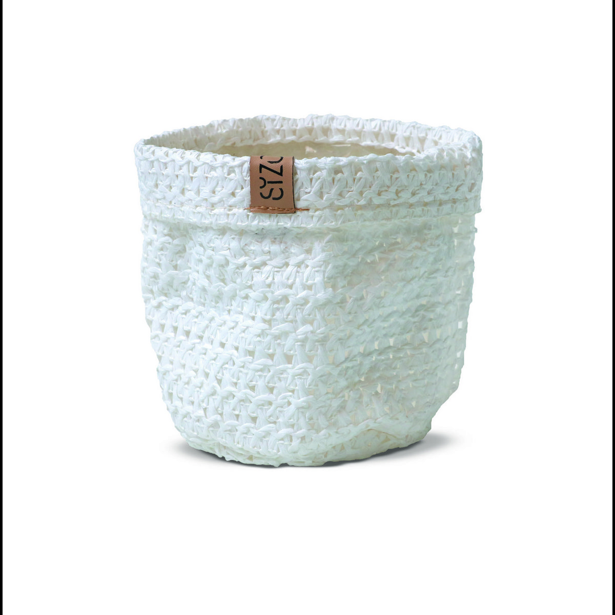 Bolsa de papel de punto SIZO Blanca con forro impermeable biodegradable