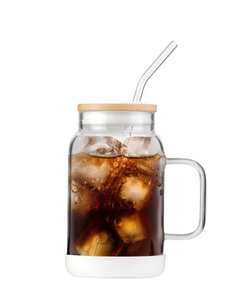 Glas mit Strohhalm 600 ml weiß FUORI 29835