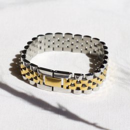 Yura - Woven Gold Silver Watch Chain Bracelet