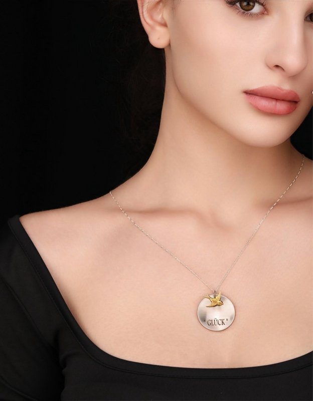 Collier CHANCE avec hirondelle - Argent sterling 925 - K925-113