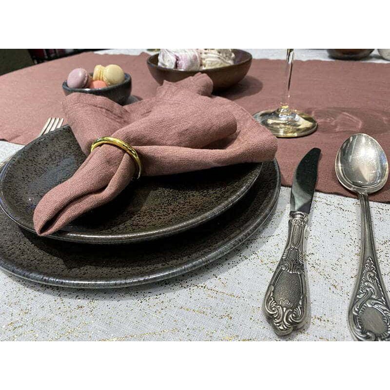 Linen table napkin Clay