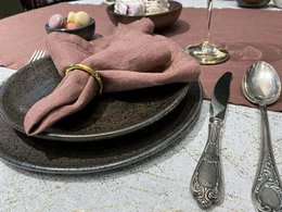 Linen table napkin Clay