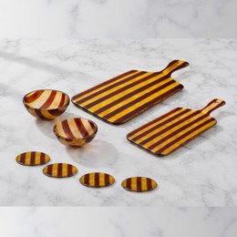 Artisano Bowl XS 9x4 Amber & Brown Stripes