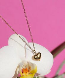 Linett - Gepofte gouden hart hanger ketting