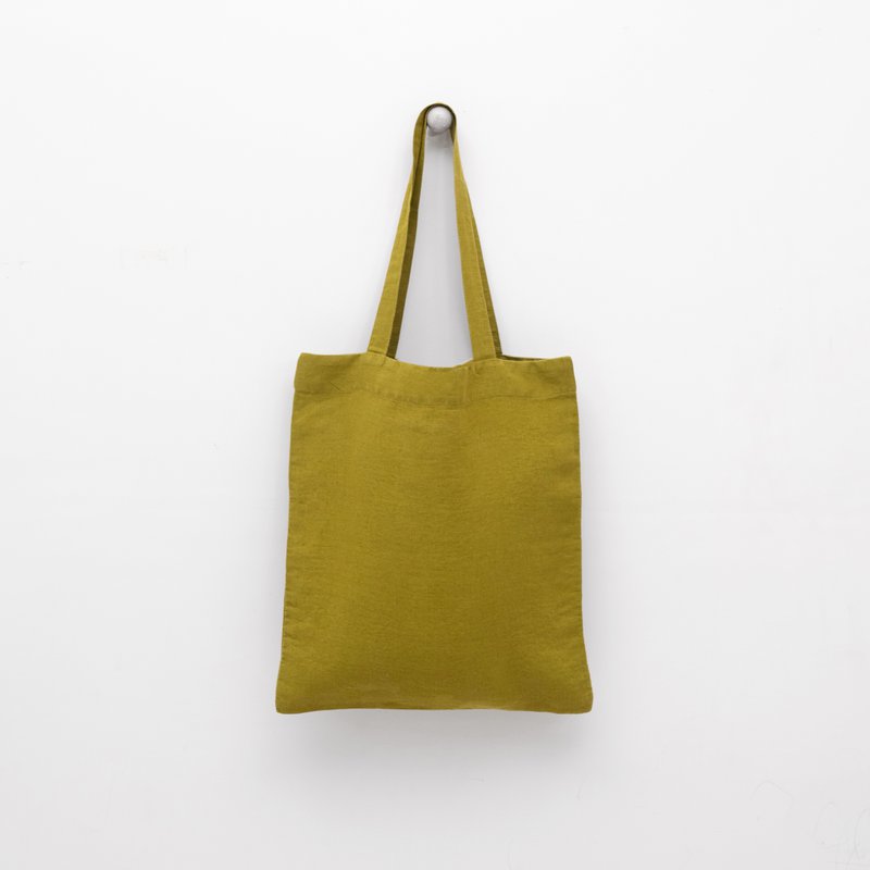 Moss Green Linen Tote Bag