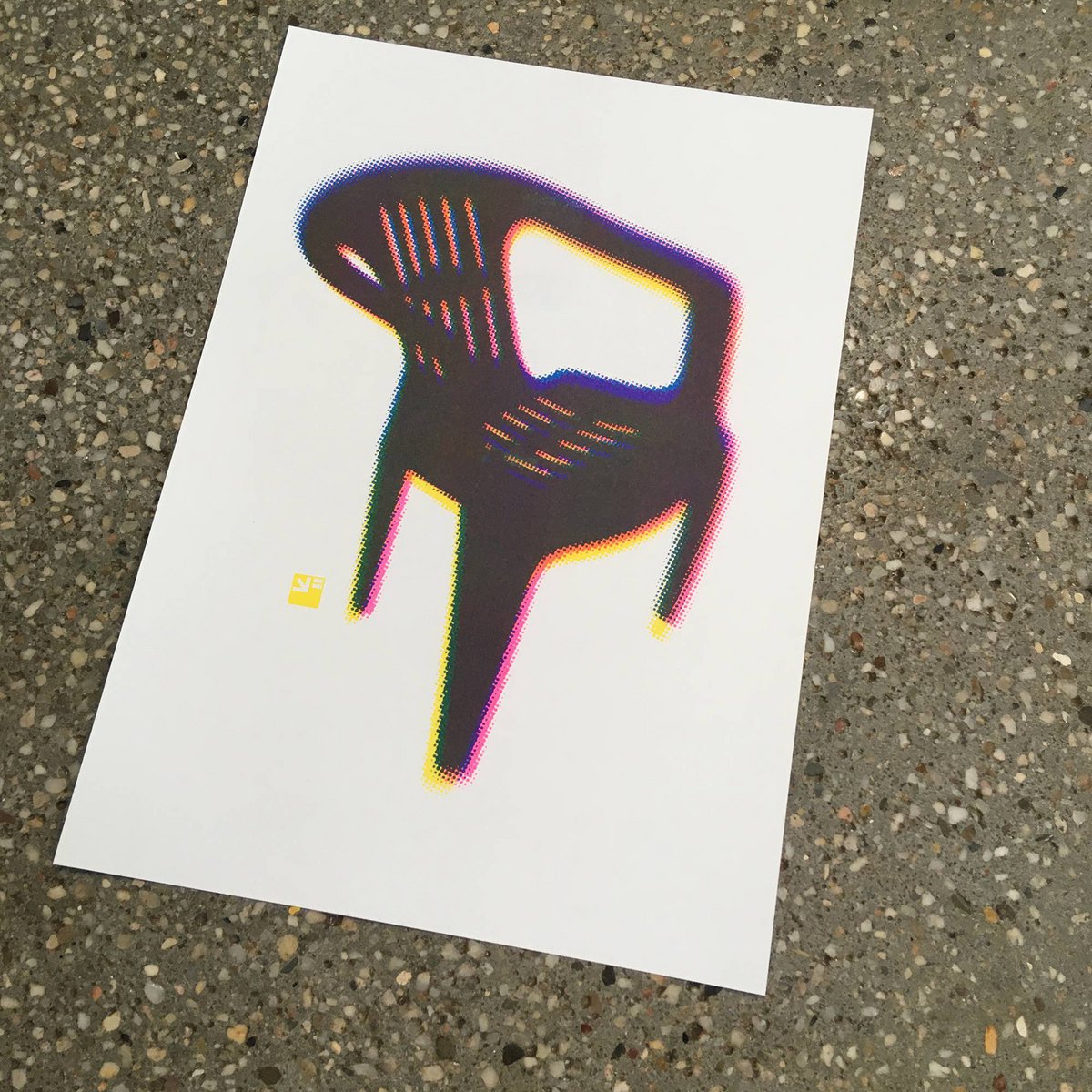 riso print - Monobloc Halftone pattern - A4