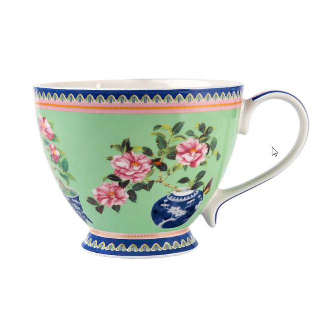 M&W Jardin Mug 400ml, Camelia Green, giftbox