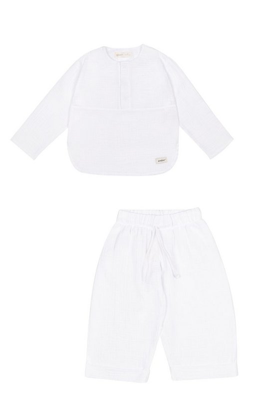 Ensemble blouse et short DANTE WHITE pour garçon