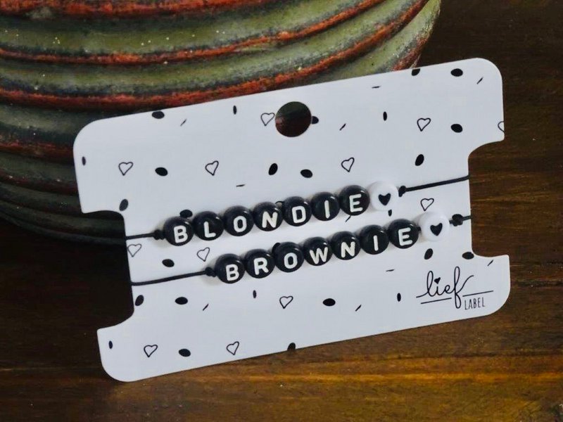Braccialetti Blondie & Brownie Bianco e nero 2 pezzi