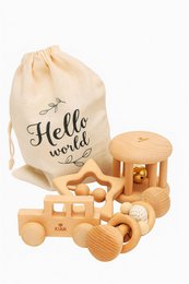 Famille KIAN : Coffret de jouets en bois "Hello World"