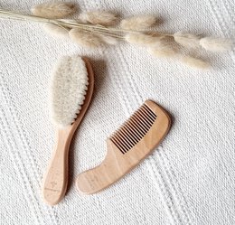 Rattle Wooden Baby Brush and Comb Set