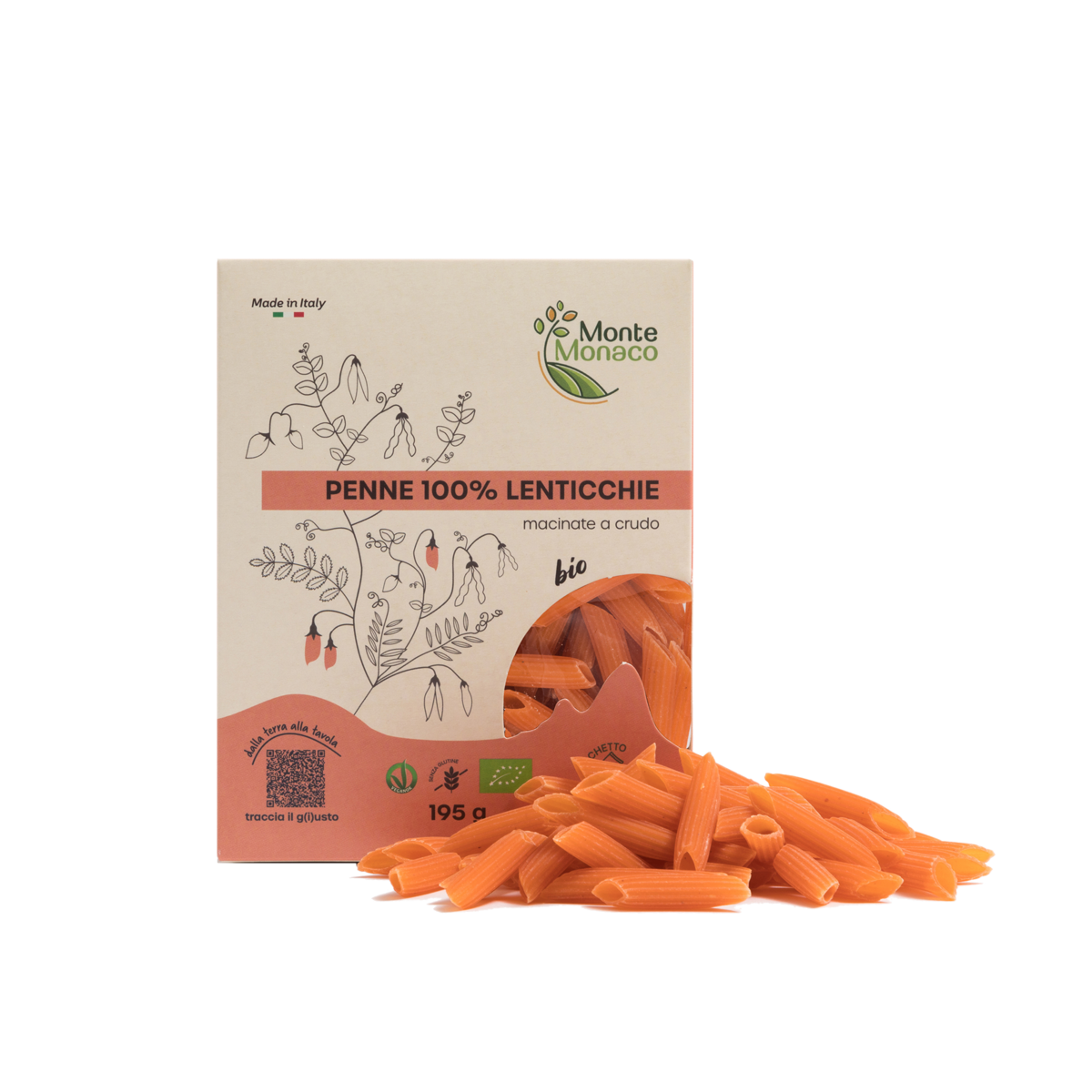 Penne Harina de Lentejas 100% Orgánica