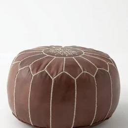 Marokkanischer Leder-Pouf, marokkanischer Ottoman-Pouf