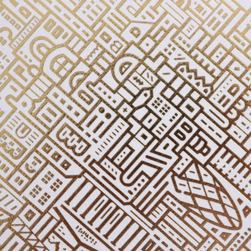 London Gold Foil Print