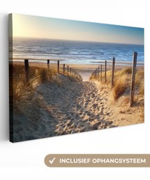Canvas Maleri - Wall Decoration - Beach - Sea - The Holland - Dunes - Sun