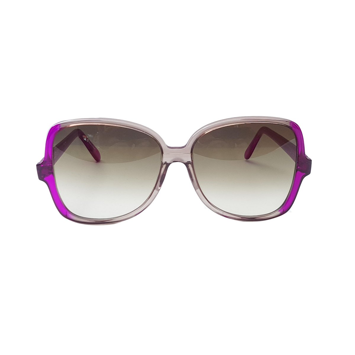 Large Rounded Sunglasses - G110 - Translucent Purple - Clear