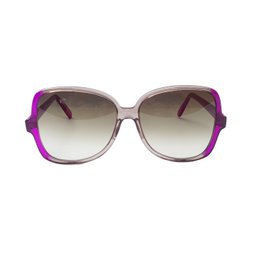 Occhiali da sole rotondi grandi - G110 - Viola traslucido - Trasparente